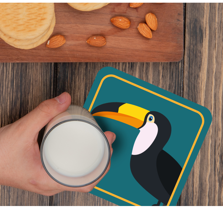 Vintage coasters tropical toucan design - TenStickers