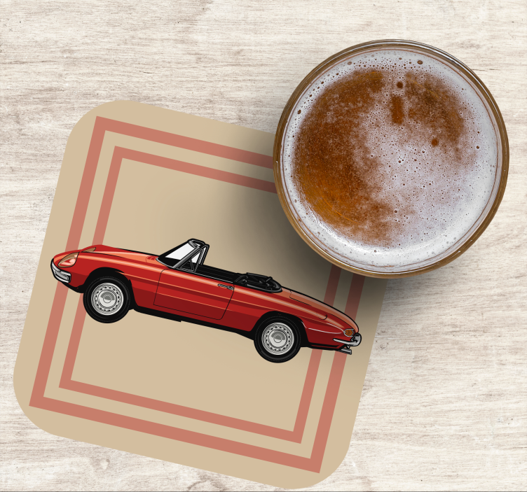 Vintage coasters vintage convertible artwork - TenStickers