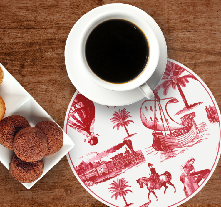 Vintage coasters vintage nautical scene - TenStickers