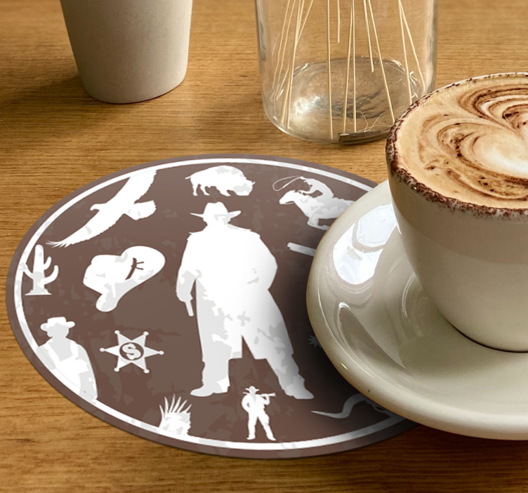 Vintage coasters western cowboy style - TenStickers