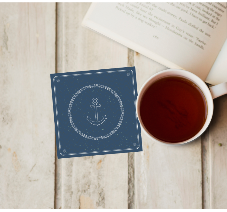 Vintage coasters with anchor and rope design - TenStickers