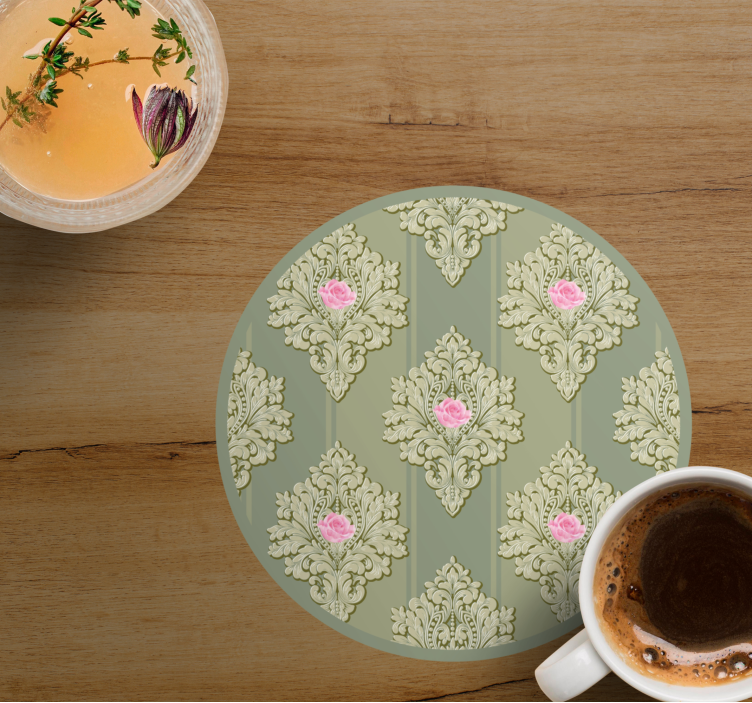 Vintage coasters with detailed botanical design - TenStickers