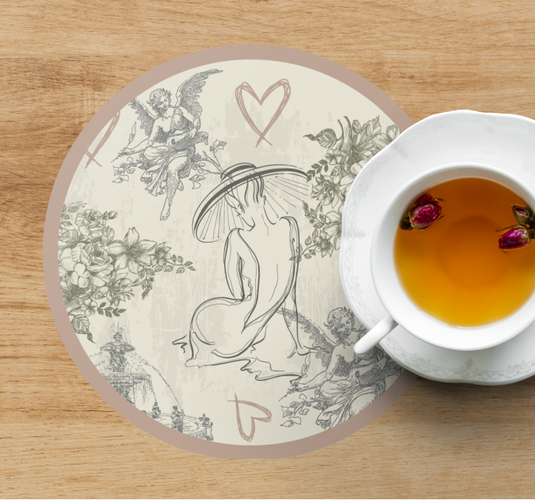 Vintage coasters with elegant floral designs - TenStickers