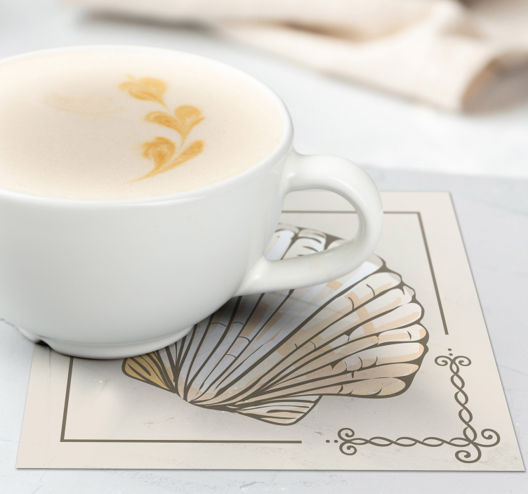 Vintage coasters with elegant shell design - TenStickers