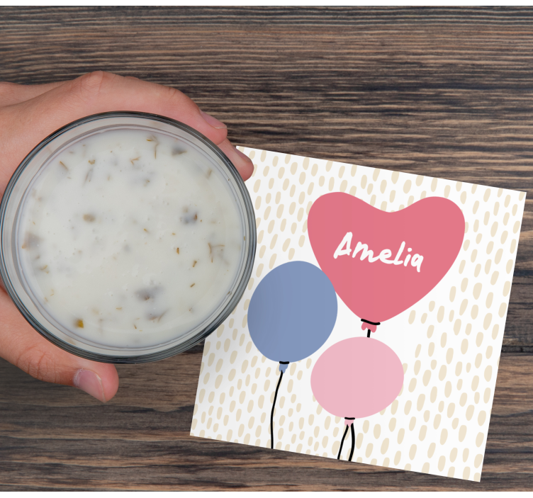 Wedding coasters heart shaped balloon trio - TenStickers