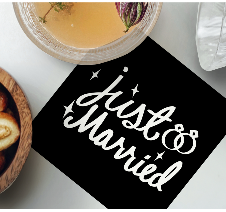 Wedding coasters just married celebration - TenStickers