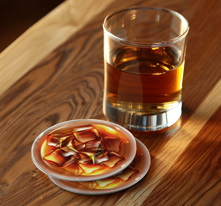 Whiskey glass drinks coaster - TenStickers