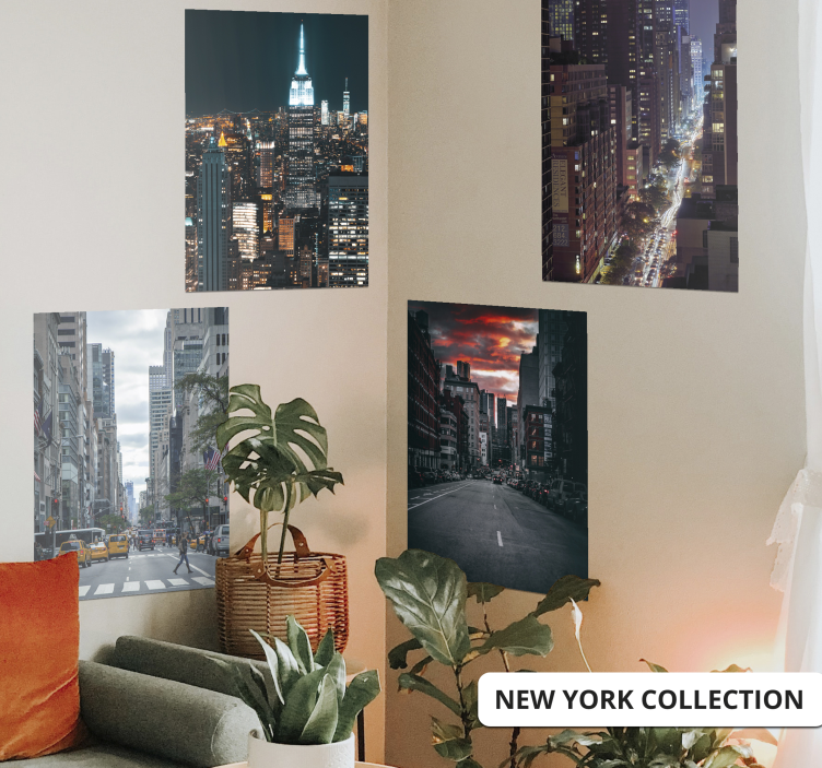 New York City buildings at night poster - TenStickers