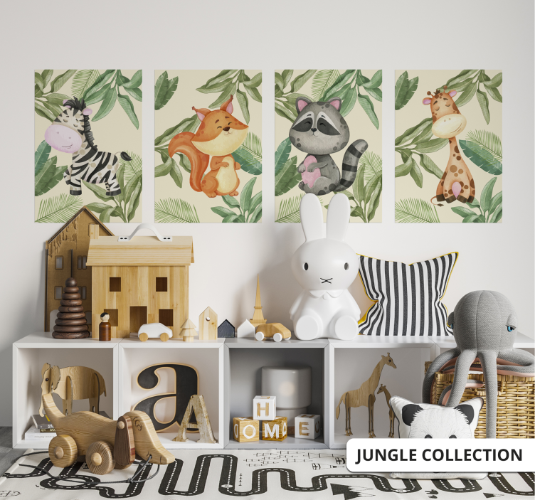 Cute jungle giraffe wild animal kid's poster - TenStickers