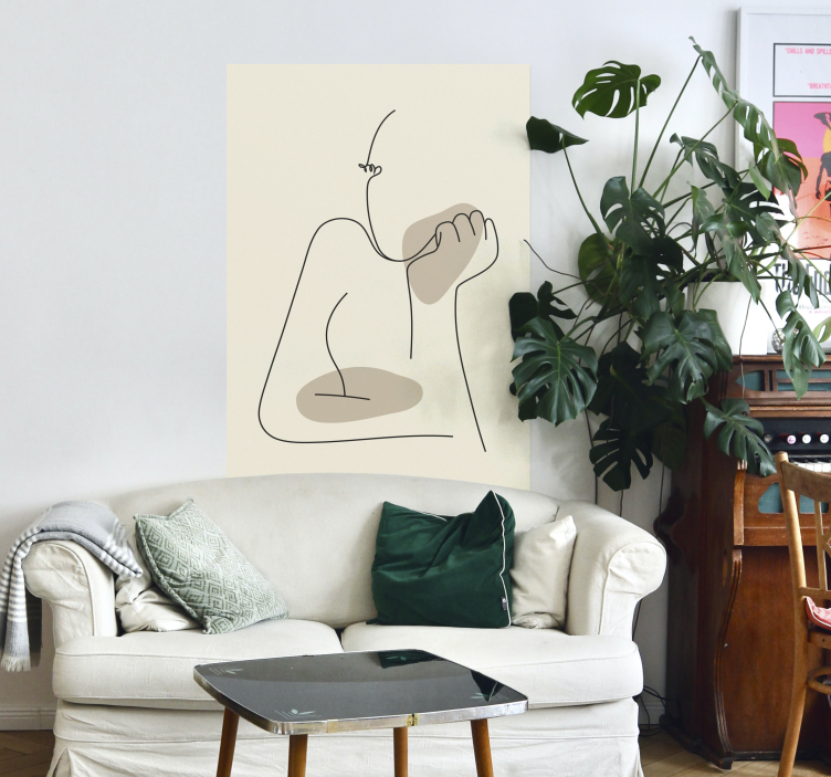 Abstract female outline poster - TenStickers