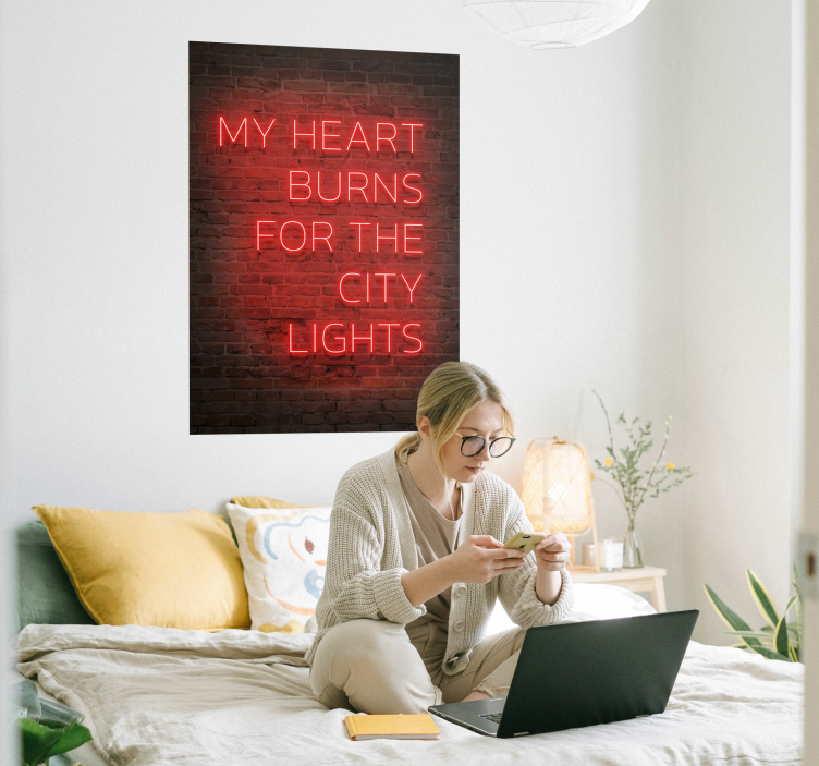 Neon Text Urban Wall Poster - TenStickers