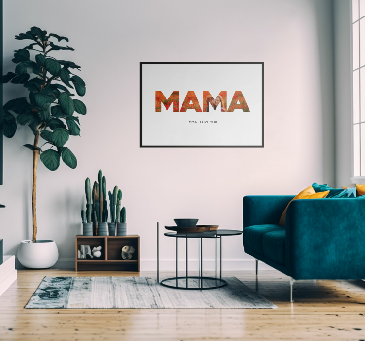 Mom, I love you living room poster - TenStickers