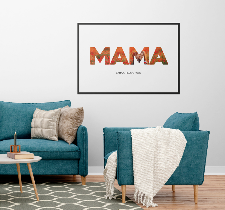 Mom, I love you living room poster - TenStickers