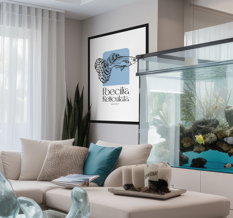 Guppy fish wall art poster - TenStickers