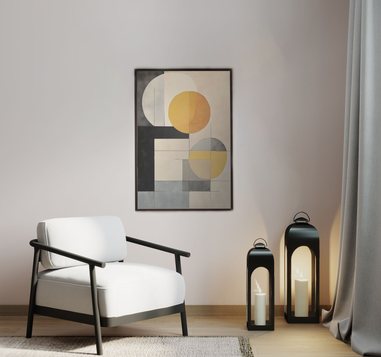 Geometric shapes abstract art poster - TenStickers