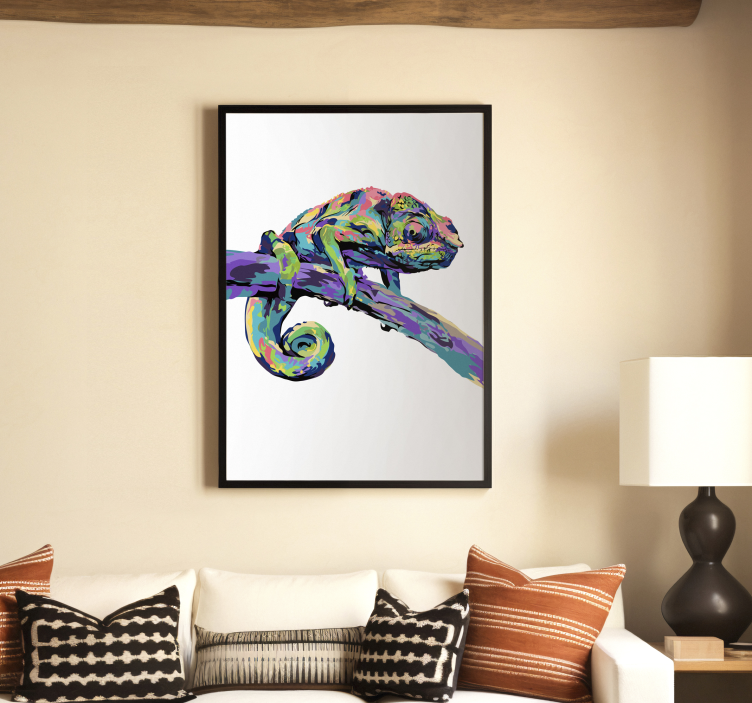 Abstract chameleon poster print - TenStickers