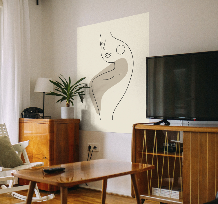 Abstract female profile poster - TenStickers