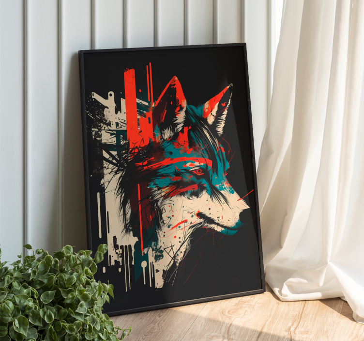 Abstract Wolf Wall Art Poster - TenStickers