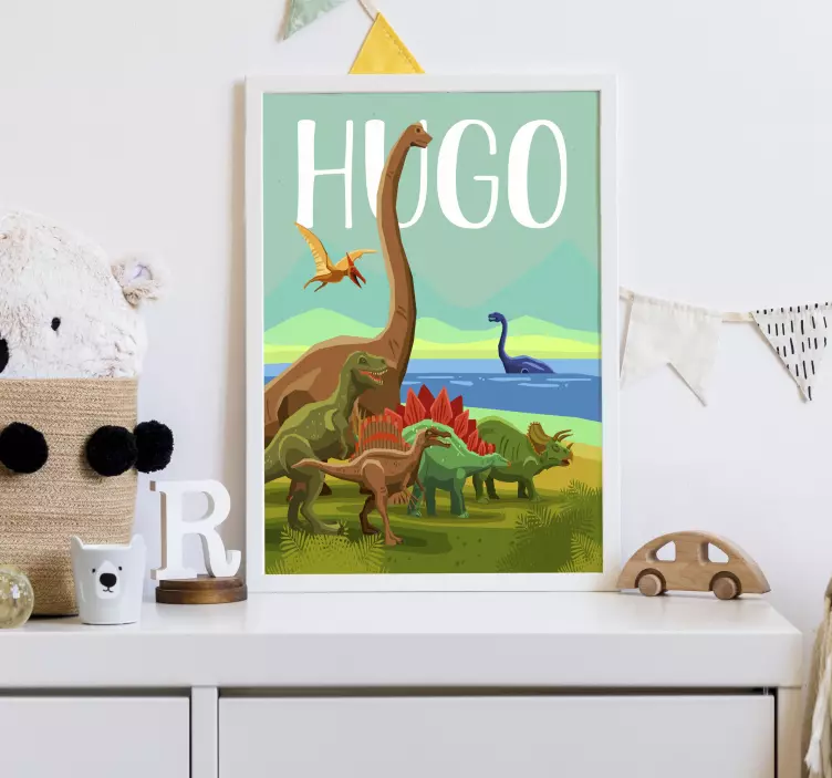 Dinosaur personalised name  poster - TenStickers