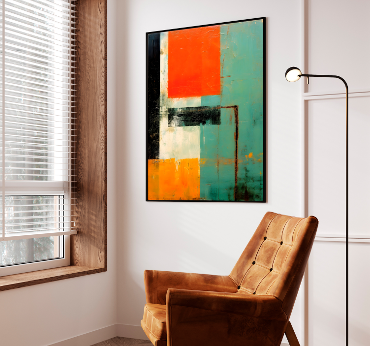 Expressionist rectangles art poster - TenStickers