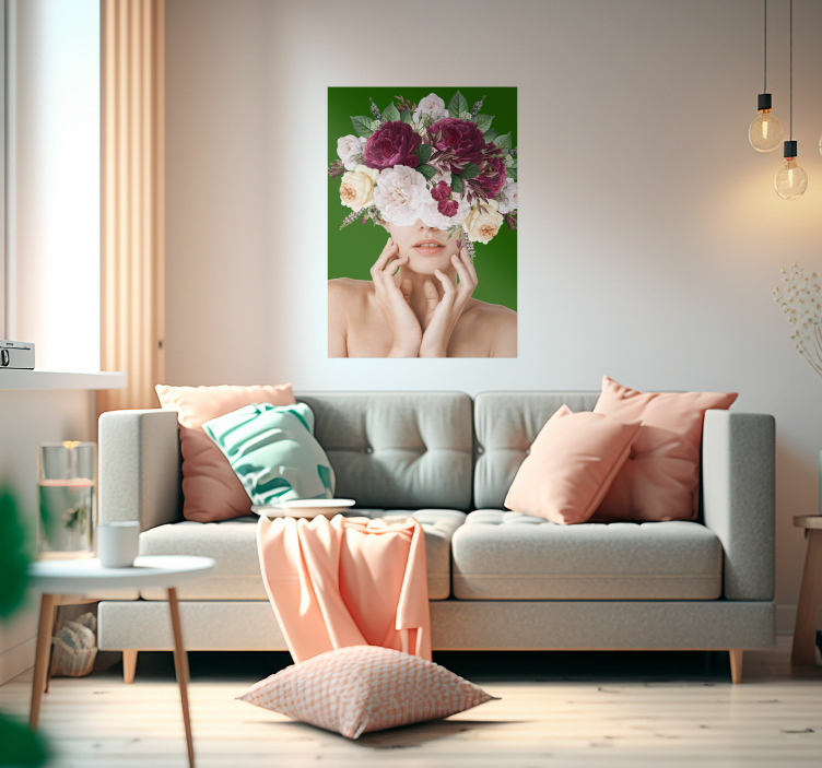 Flowery woman flower poster - TenStickers