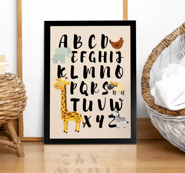 Fun Animals Alphabet Nursery Poster - TenStickers