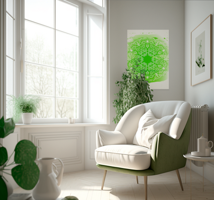 Green Mandala Art Wall Poster - TenStickers