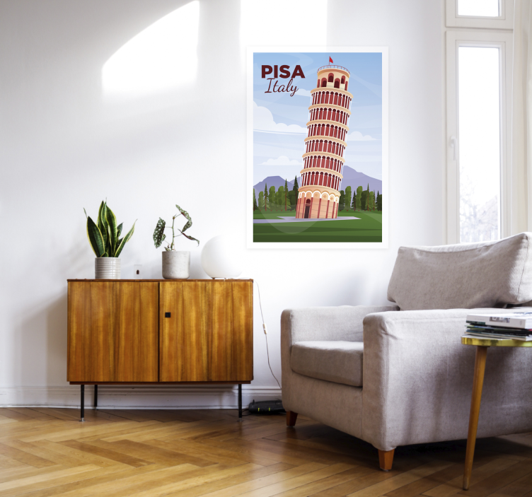 Italy Pisa tower poster print - TenStickers