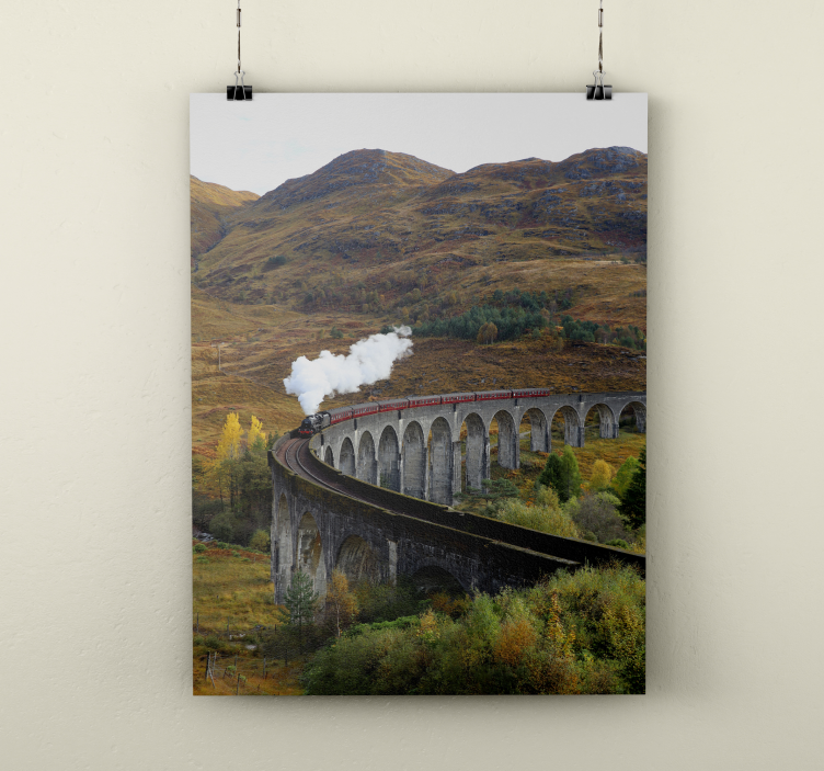 Moving train photo realistic poster - TenStickers