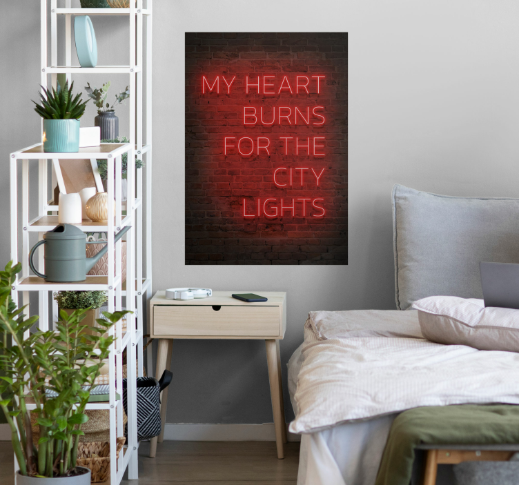 Neon Text Urban Wall Poster - TenStickers
