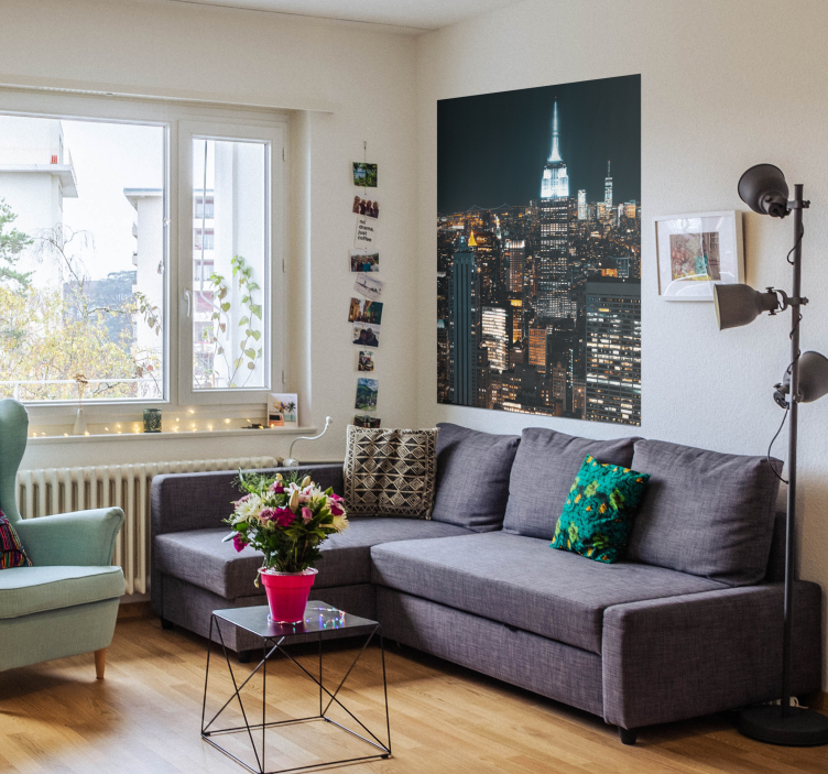 New York City at night skyline poster - TenStickers