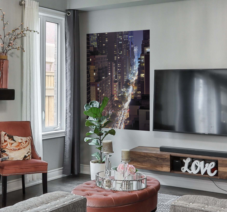 New York City buildings at night poster - TenStickers