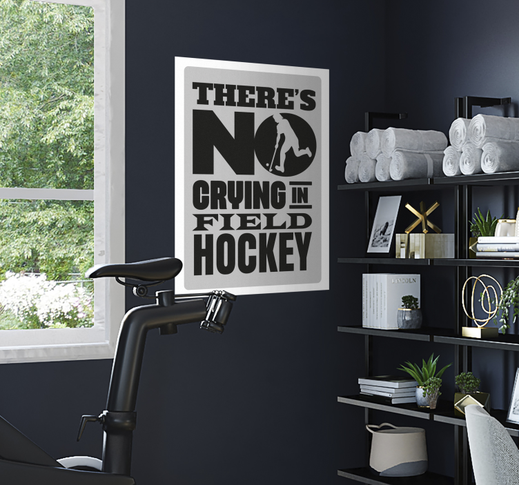 No crying on field hockey poster - TenStickers