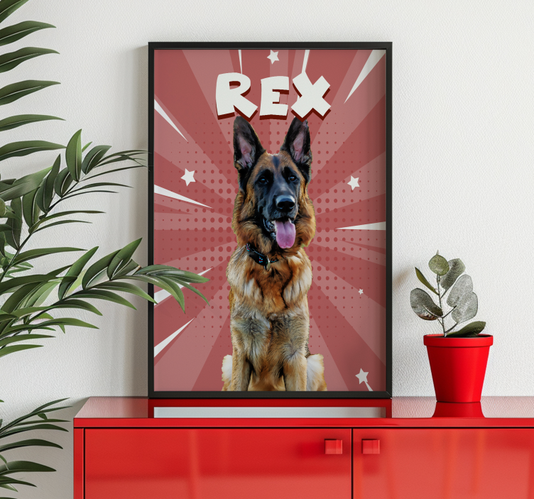 Personalised comic style dog poster - TenStickers