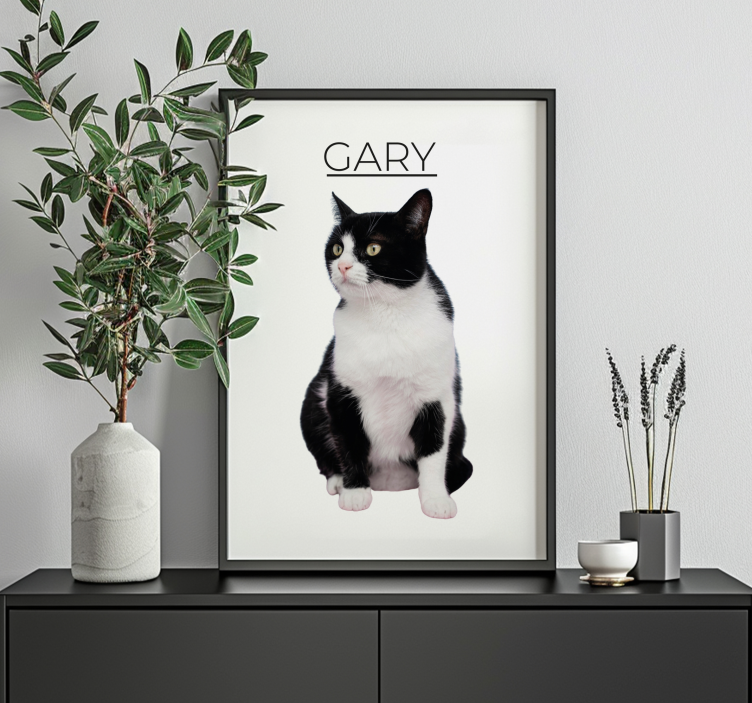 Personalised minimalist design cat poster - TenStickers