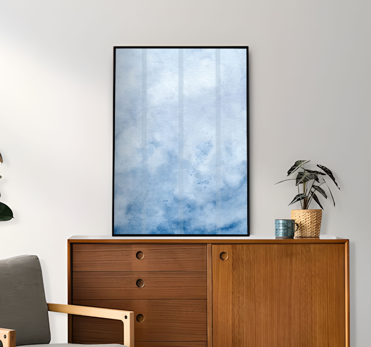 Shades of blue abstract art poster print - TenStickers