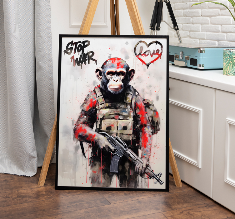 Soldier monkey wall art poster - TenStickers