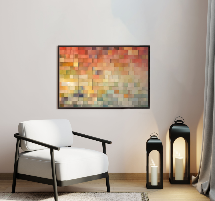Squares of colour pattern abstract art poster - TenStickers