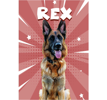 Personalised comic style dog poster - TenStickers
