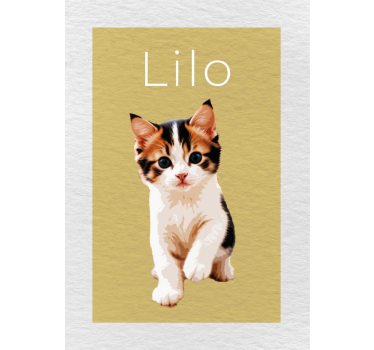 Personalised drawn effect cat poster - TenStickers