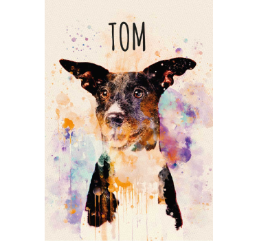 Personalised watercolour art dog poster - TenStickers