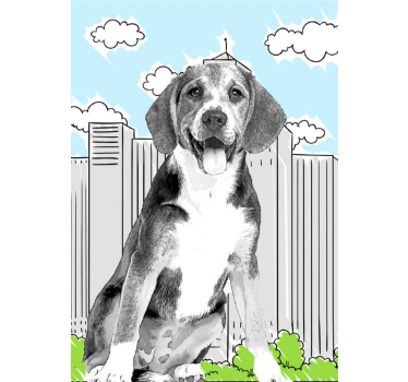 Personalised cartoon dog poster - TenStickers