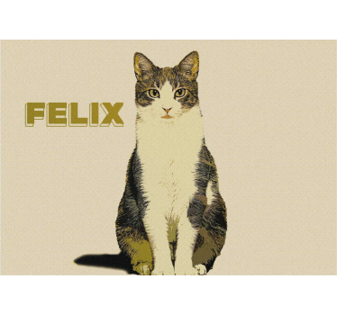 Personalised illustration half tone cat poster - TenStickers