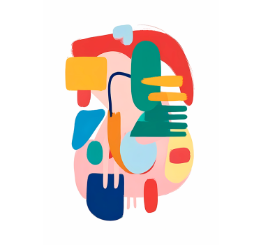 Colorful shapes abstract poster - TenStickers