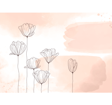 Flowers poster line art - TenStickers