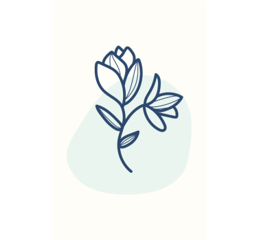 Flowers poster botanical outline art print - TenStickers