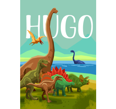 Dinosaur personalised name  poster - TenStickers