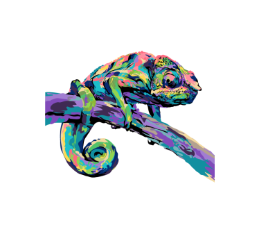 Abstract chameleon poster print - TenStickers
