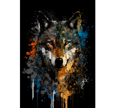 Wolf drawing animal poster - TenStickers