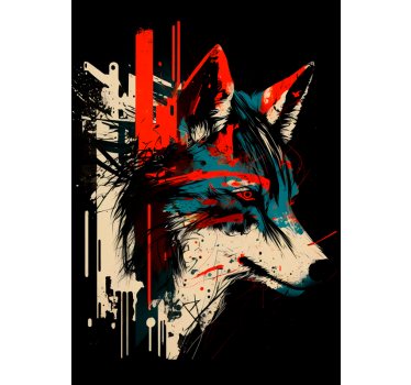 Abstract Wolf Wall Art Poster - TenStickers
